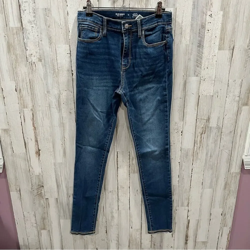 Old Navy High-Waisted Built-In Tough Rockstar Super Skinny Jeggings for Girls 16